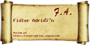 Fidler Adrián névjegykártya